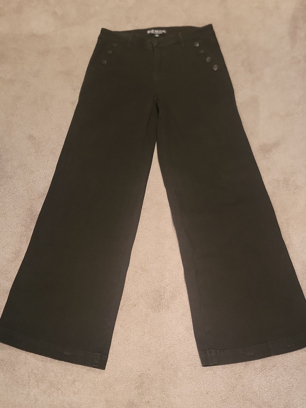 Blue Revival Wide-Leg Sailor-Inspired Chinos - Black 28